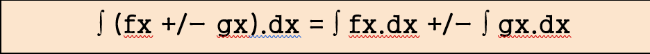 Sum and Difference Rule of integral